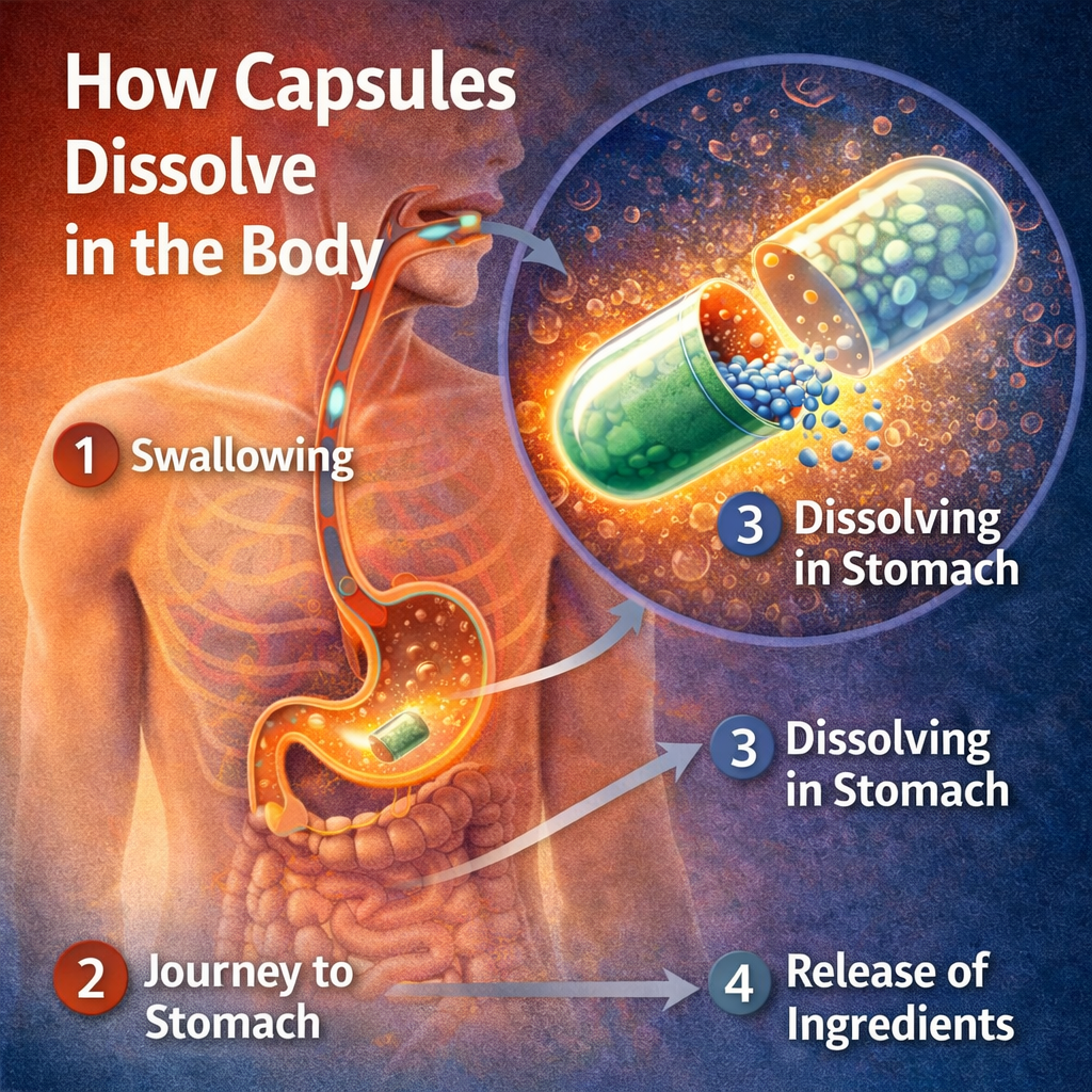 how empty gelatin capsules dissolves