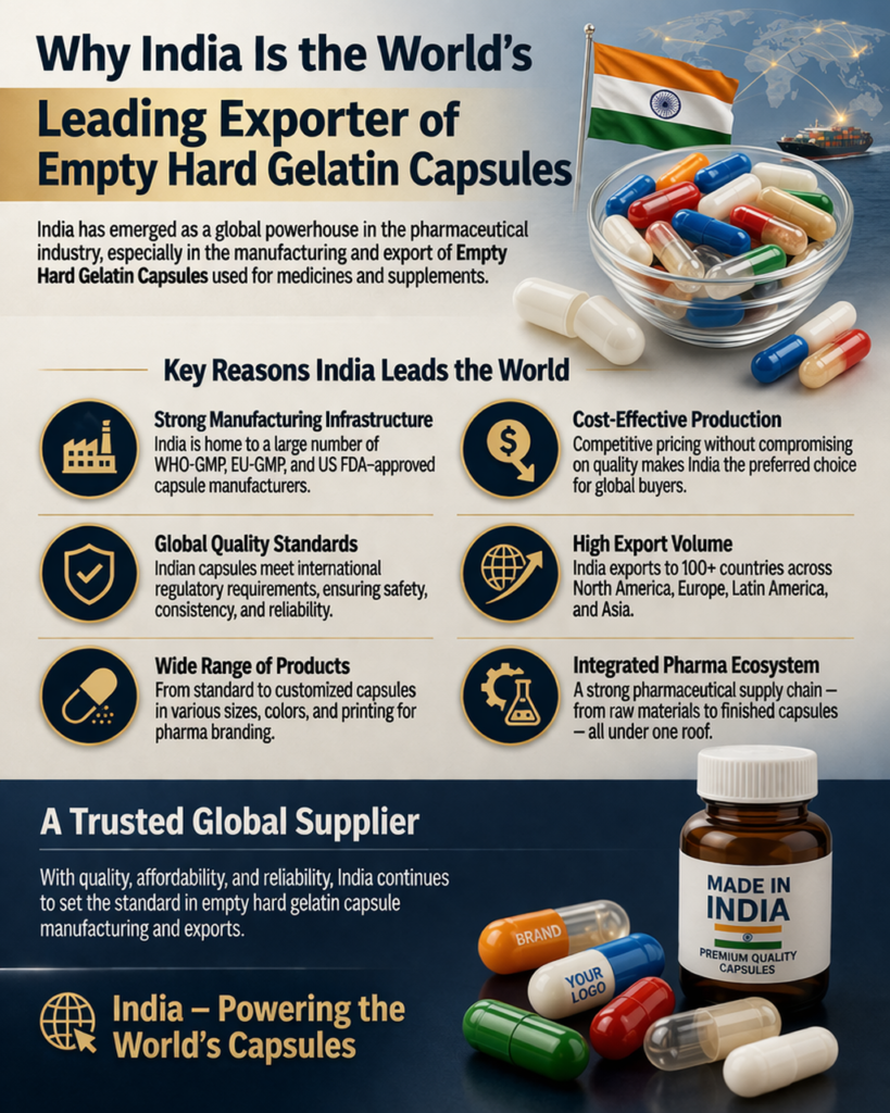 india is the leading exporter of empty gelatin capsules