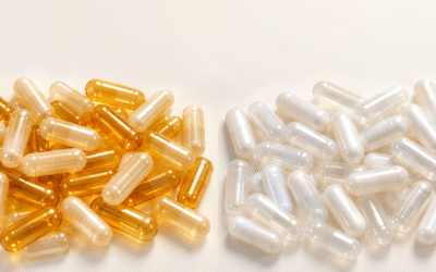 Amber transparent and white pearl empty hard gelatin capsules